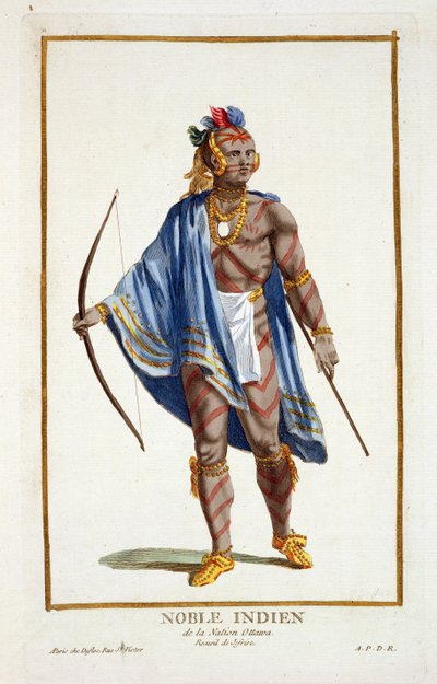 Un noble indien de la nation Ottawa, 1780 - Pierre Duflos